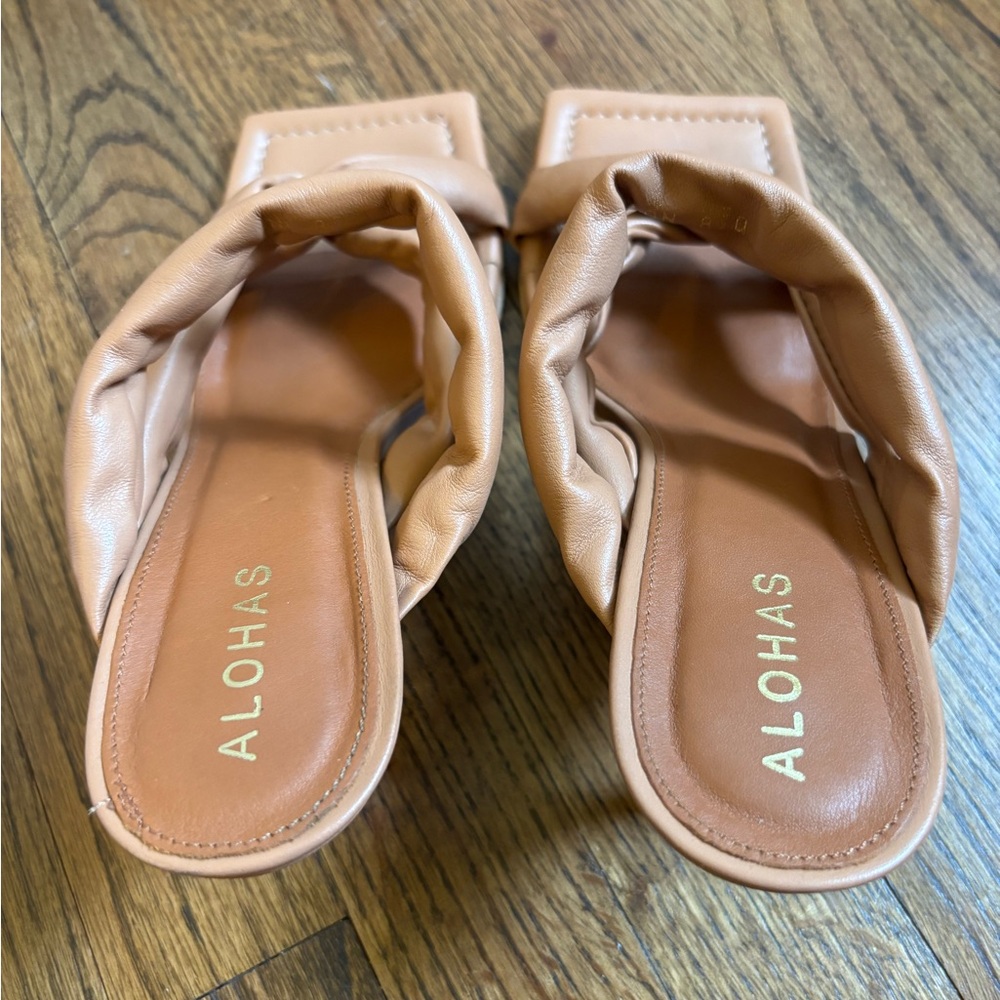 ALOHAS Camel Braided Heeled Sandals - Picture 4 of 5